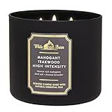 Bath & Body Works White Barn 3-Wick Candle in Mahogany Teakwood High Intensity, Scented