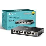 TP-Link 8 Port Gigabit Switch | Easy Smart Managed | Plug & Play | Desktop/Wall-Mount | Sturdy Metal w/ Shielded Ports | Support QoS, Vlan, IGMP and LAG (TL-SG108E)