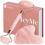 BAIMEI IcyMe Jade Roller & Gua Sha, Face Roller Redness Reducing Skin Care Tools, Self Care for Men Women, Massager for Face, Eyes, Neck, Relieve Fine Lines and Wrinkles - Rose Quartz