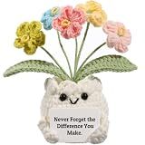 YOOJEE Forget-Me-Not Crochet Flower Potted Plant Gift