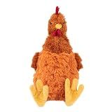 Best Pet Supplies Interactive Squeaky Dog Toy - Crinkle Chicken, Brown