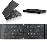 PopBloom Foldable Bluetooth Keyboard - Portable Keyboard, Rechargeable Full Size Ultra Slim Compatible iOS Android Windows Smartphone Tablet and Laptop (Only Keyboard)