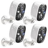 GMK Security Cameras Wireless Outdoor 4 Pack, 2K Battery Powered Cameras for Home Security, Color Night Vision, Motion Detection, 2-Way Talk, IP65 Waterproof, Remote Access, Cloud/SD Storage