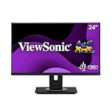 ViewSonic VG2448A 24 Inch IPS 1080p Ergonomic Monitor with Ultra-Thin Bezels, HDMI, DisplayPort, USB, VGA, and 40 Degree Tilt for Home and Office