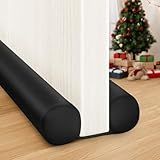 MAXTID Large Door Draft Stopper for Bottom of Doors 36” Under Door Sweep Noise Blocker Black Gap Stoppers Adjustable Doors Seal Sweep Guard Draft, Window Breeze Stoppers, Home Essentials Gadgets