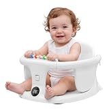 Baby Bath Seat 6+ Months with Temp Display Non-Slip Suction Base Tub Seat