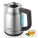 Electric Kettle Temperature Control, 1.7L 1500W Electric Tea Kettle with 13 Temperature Settings, Strix Thermostat, LED Display&Touch Control, Auto Shut-Off Protection, Boil Dry Protection