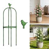 Garden Obelisk Trellis for Climbing Plants Outdoor, 2.5 FT Garden Trellis Plastic Coated Metal Plant Support for Indoor Outdoor, Tall Decorative Trellis for Roses, Flowers, Vines, Potted Plants