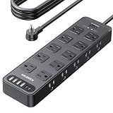 Solidock 20AC Power Strip with USB Ports, Heavy Duty Surge Protector Power Strip 15 Amp, 6Ft Extension Cord with Multiple Outlets