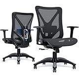Ergonomic Office Chair, Mesh Computer Desk Chairs with BIFMA X5.1 Certified, Adjustable Lumbar Support, 3D Arm, Tilt Back, Wide Seat, Comfy Swivel Work Task Chair for Company and Home (Obsidian Black)