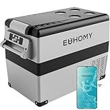 EUHOMY 12 Volt Refrigerator, 48QT(45L) Electric Cooler, 12V Fridge APP Control, 12V Cooler -4℉~68℉, Portable Freezer 12/24V DC 100-240V AC for Camping, Travel, Truck, Home