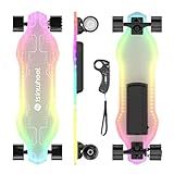 isinwheel V6 PRO Electric Skateboard with Remote, 500W Peak Power, 15 Miles Max Range, 12 MPH Top Speed, 264Lbs Max Load, Electric Longboard for Teens with Ambient Light