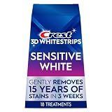 Crest 3DWhitestrips Sensitive White At-Home Teeth Whitening Kit, 18 Treatments, Gently Removes 15 Years of Stains