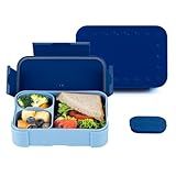 Bento Box for Kids - 30 oz Small Leak-Proof Lunch Box for Backpacks, Microwave & Dishwasher Safe, Easy to Clean, BPA-Free Snack Container (Blue)