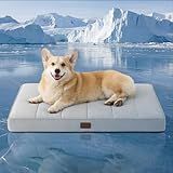Bedsure Cooling Dog Bed for Crate - Large Comfy Flat Puppy Beds with Removable Washable Cover, Orthopedic Egg Crate Foam Pet Mat, Suitable for Pet Up to 50 lbs