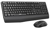 seenda Wireless Bluetooth Keyboard Mouse Combo, COE200 Ergonomic Keyboard with Wrist Rest, Silent Mouse, Multi-Device Connection, Full-Size Compatible for Windows PC Laptop Mac MacBook, Black