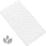WRISIN Bathtub Mat Non Slip with Suction Cups - 100% Rubber Bathroom Mat Textured for Bath Tub Shower Safety - Soft on Touch - BPA/PVC Free - Pet Dog Bath Mat - Machine Washable - 16 × 28 Inch（White）