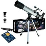 Telescope for Kids, 50mm 100x Silver Beginner Telescope with Tripod