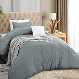 Utopia Bedding Duvet Cover Set with Pillowcases- 2 Pieces Bedding Duvet Cover with Zipper Closure - 1 Duvet Cover with 1 Pillow Sham - Soft Brushed Microfiber (Twin/Twin XL, Grey)