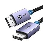 UGREEN 16K DisplayPort Cable 2.1 [VESA Certified] DP2.0 40Gbps Support 8K@240Hz 4K@240Hz HDR, HDCP, DSC 1.2a, Braided Display Port Cable Cord Compatible FreeSync G-Sync Video Card Monitor, 6.6FT