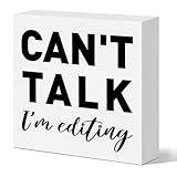 Photography Lovers Gifts for Men Women, Photographer Thank You Gift Christmas Birthday Gift for Photography Camera Lovers Photography Office Desk Decor Wooden Sign, Can't Talk