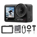 DJI Osmo Action 4 Essential Combo, Waterproof Action Camera with 1/1.3" Sensor, 4K/120fps Video, Stunning Low-Light Imaging, 10-bit & D-Log M Color Performance, Long-Lasting 160 Mins, Vlogging Camera