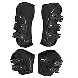 Zerodis Horse Boots, Lightweight Horse Tendon Boots Breathable Wearproof Fetlock Boots with Adjustable Buckle Brace Guard Boots for Horse Boots Pairs of 2 (M 0.7in)