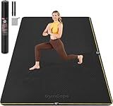 GymCope Extra Large Yoga Mat – 72"x48" or 78"x57", Non-Slip TPE Exercise Mat for Women & Men, Available in 1/4" to 1/2" Thickness, for Home Gym, Yoga, Pilates & Barefoot Workouts, with Towel, Straps & Carry Bag