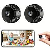 METRICSQUARE Mini Spy Camera Hidden Camera with Video Samll Room Cam Nanny Cam WiFi Home Security Camera Night Vision Live Feed Playback Phone App Control, 2 Packs