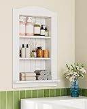 CHOEZON Recessed Wall Niche, 3-Tier Recessed Medicine Cabinet, Bathroom Cabinet Wall Mount, Bamboo Medicine Organizer, Wall Storage Cabinet, for Bathroom, Living Room, Kitchen, White