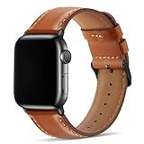 Tasikar Bands Compatible with Apple Watch Band 49mm 46mm 45mm 44mm 42mm Genuine Leather Replacement Straps Compatible with Apple Watch Ultra 3 2 1 SE Series 11 10 9 8 7 6 5 4 3, Classic Brown