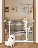 Cideny Baby Gate No Drilling, 29"-40" Auto Close Dog Gate Indoor for Doorways & Stairs, Pressure Mounted Adjustable Pet Gate, Easy Walk Through Child Gate for Children & Pets Stroller Friendly, White