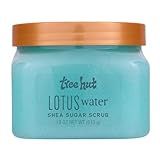Tree Hut Lotus Water Shea Sugar Scrub, Exfoliating, Hydrating & Moisturizing Body Scrub with Shea Butter & Nourishing Essential Oils, Smooth & Soften Skin, 18 oz