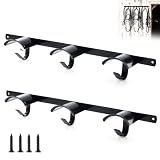 HDYEGY 2PCS Horse Tack Bridle Hooks 3 Spot Wall Mounted Bridle Rack with Hook
