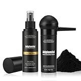Adglamful Hair Building Fibers Kit for Thinning Hair, Hair Thickening Fiber & Setting Mist for Instant Natural Finish, Long-Lasting Coverage, Conceals Sparse Roots & Hairline- Black, 30g+120ml
