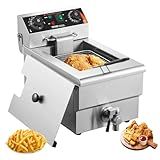 VEVOR Commercial Deep Fryer, 1500W Electric Countertop Fryer with Basket, 11.6Qt / 11L Stainless Steel Single Oil Fryer with Time & Temp Control, Overheat Protection, for Kitchen Restaurant Use