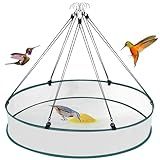 VEEVIIY 24 Inch Large Bird Seed Catcher Tray for Hanging Bird Feeder Platform, Birds Feeder Trays with Adjustable Hanging Hoop for Outdoor Garden Lawn