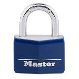 Master Lock Blue Vinyl Covered Aluminum Keyed Padlock, Small Lock for Gym or School Locker can be Used Indoors or Outdoors, 142DCM