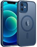 FNTCASE for iPhone 12 Case Blue: for iPhone 12 Pro Magnetic Matte Textured Military Grade Drop Protection Translucent Cell Cover - Slim Durable Shockproof Protective Bumper