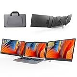 ALLVIA Laptop Screen Extender 14" 1080P FHD IPS, Portable Monitor for Laptop 13-17", Triple Monitor Extended for laptops with Dual Speakers, Plug-Play with Type-C/HDMI/USB-A for Wins/Mac/Chrome