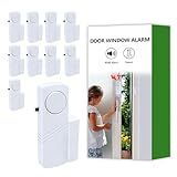 Door Window Alarm, 90dB Door Alarms Sensor for Kids Safety, Home Security, Door Window Burglar Alarm, Window Pool Alarms for Home, Apartments, Offices, Hotel Rooms (10pack)