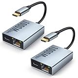 ELECTOP 1000Mbps Ethernet Adapter for Chromecast with Google TV, USB Type C to RJ45 Gigabit Ethernet Network Adapter Compatible with Google TV Chromecast HD/4K 2 Pack