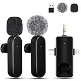 Tearstone Wireless Lavailer Microphone for iPhone, Android, Camera, Professional Wireless Mini Microphone, 4 in 1 Condenser Lapel Mic for Interview Video Podcast Vlog YouTube ASMR TikTok (2 Pcs)