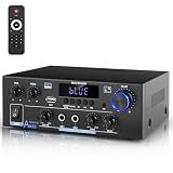 Romica AK55 Stereo Audio Amplifier, 2 Channel 500W Bluetooth 5.0 Home Audio Stereo Receivers with FM, Echo, AUX, USB, SD, MIC, Optical & Coaxial Inputs, AMP for Passive Speakers and Active subwoofer