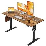 Agilestic Electric Standing Desk, 48 x 24 Inches Height Adjustable, Sit Stand Up for Work Office Home, Ergonomic Rising Computer Table With Memory Preset, Rustic Brown