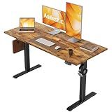 Agilestic 48*24 Inch Height Adjustable Electric Standing Desk, Rustic Brown