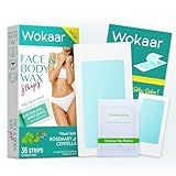 Body Wax Strips | Hair Removal Wax Kit for Women and Men - 42 Count Beeswax & Rosemary Waxing Kit for Legs & Bikini, Underarms, Facial, Eyebrows, Face (24 Body +12 Facial Strip +6 Oil Wipes)