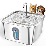 UPAWPIA Cat Water Fountain Stainless Steel 135oz/4L Pet Water Fountain for Cats Indoor Pets Dog Small Animal Automatic Dog Water Dispenser with 3 Filters 1 Sponge Quiet