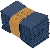 Ruvanti Cloth Napkins Set of 12, 18x18 Inches Napkins Cloth Washable, Soft, Durable, Absorbent, Cotton Blend. Table Dinner Napkins Cloth for Hotel, Lunch, Restaurant, Weddings, Parties -Ocean Blue
