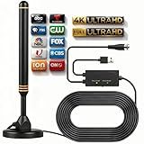 TV Antenna Indoor Antenna for Smart TV for Long Range Reception and All Smart TVs HD Digital Antenna with Amplifier Signal Booster for Local Channels Supports 4K 1080p-Orange